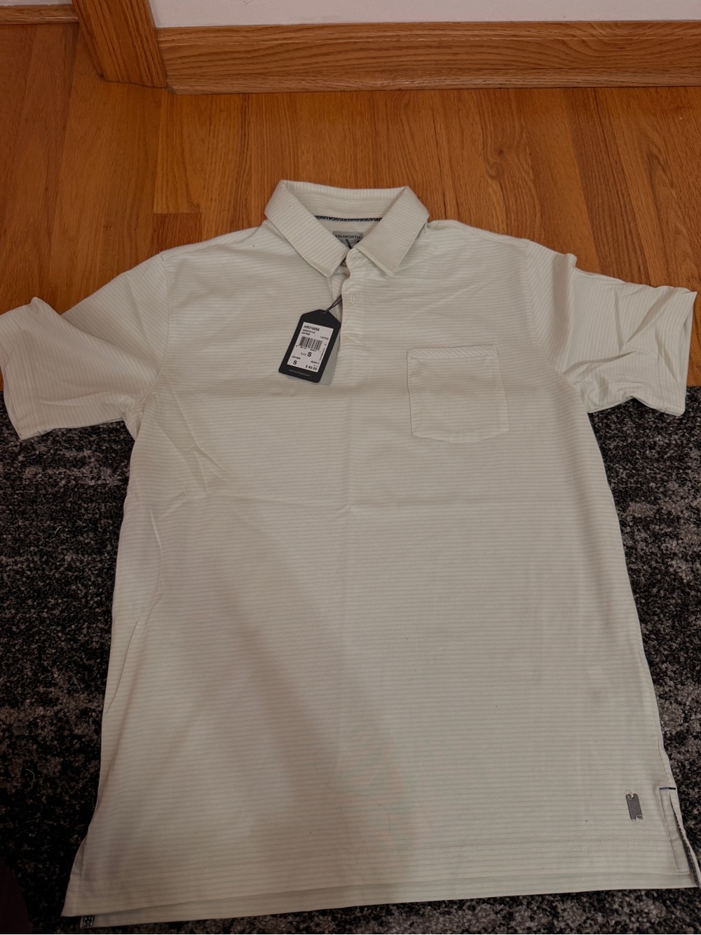 Ashworth Men's Polo in white Stripe